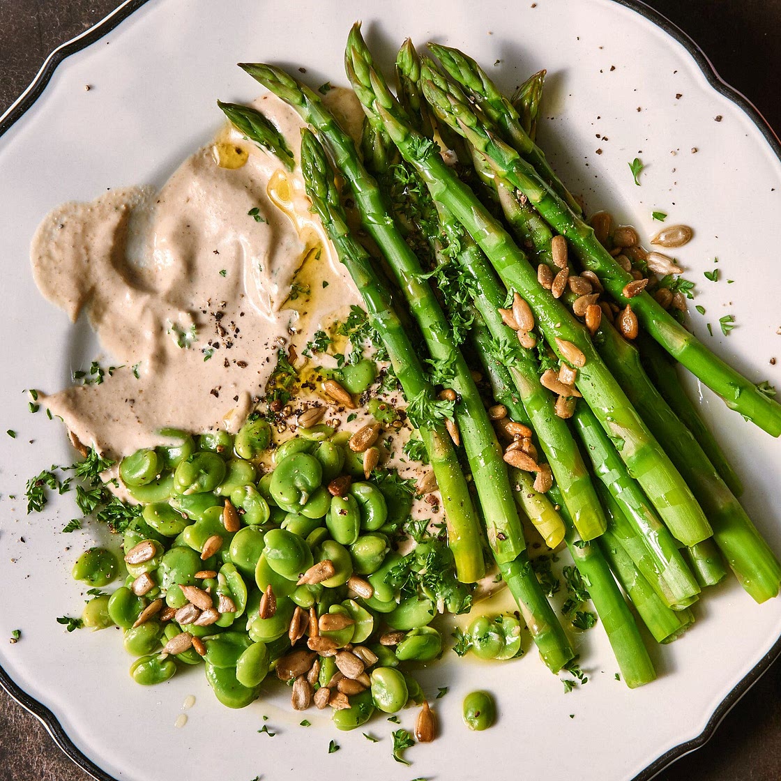 Asparagus & Fava Beans With Tonnato