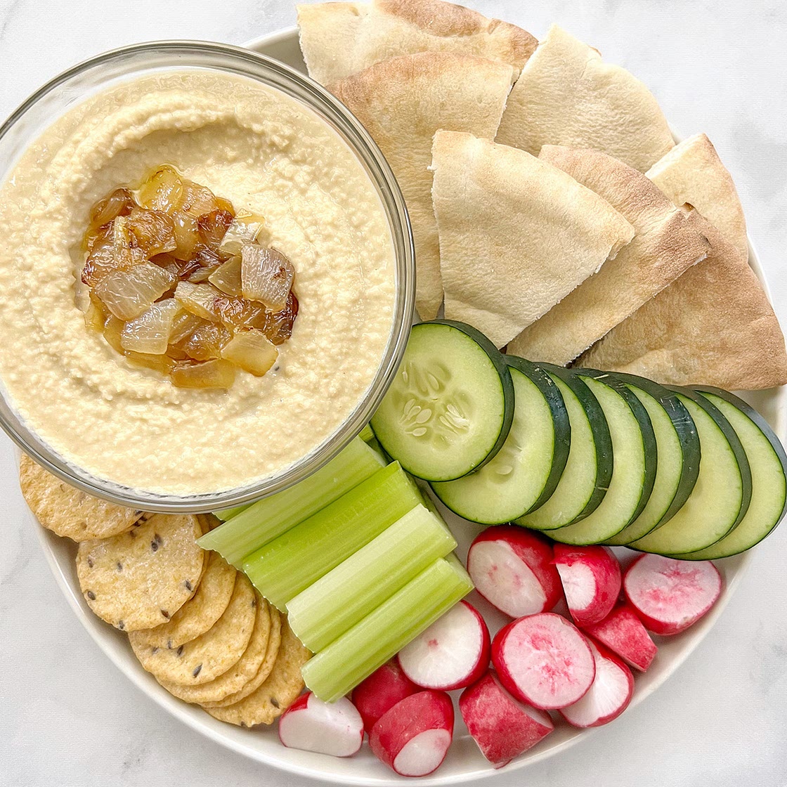 Homemade Caramelized Onion Hummus