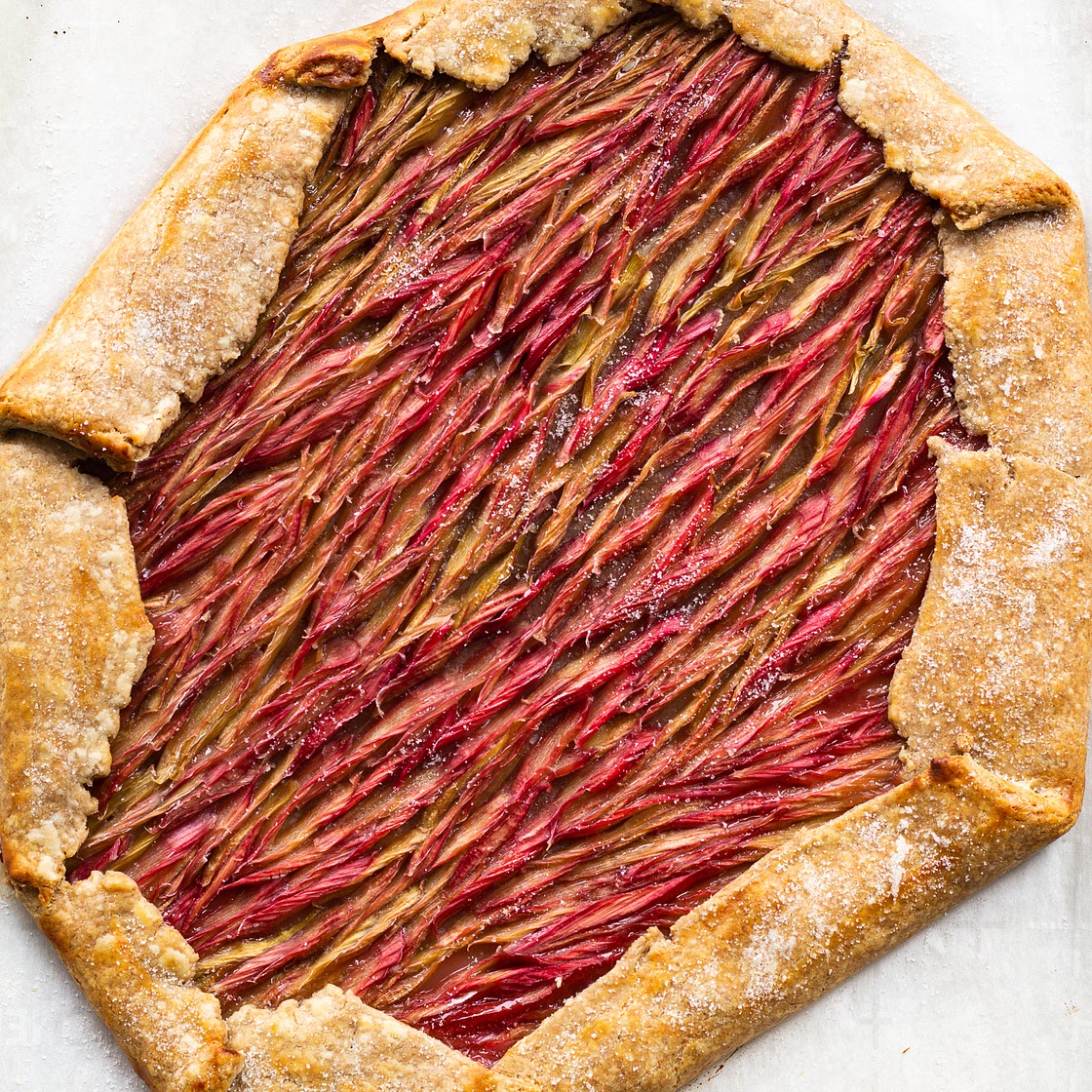 Sugared Rhubarb Tart with Rye Crust