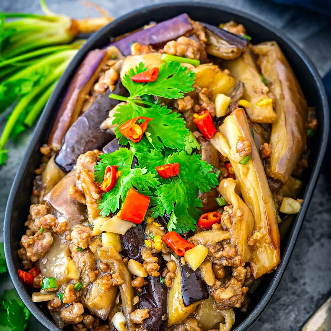 Eggplant Chicken Stir Fry With Garlic Sauce