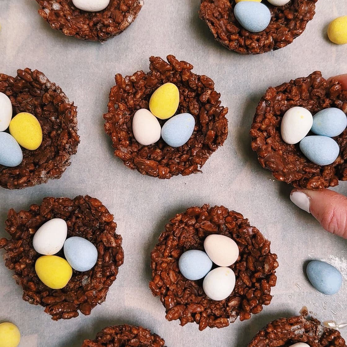 Chocolate Peanut Butter Easter Bird Nests- Cadbury Eggs