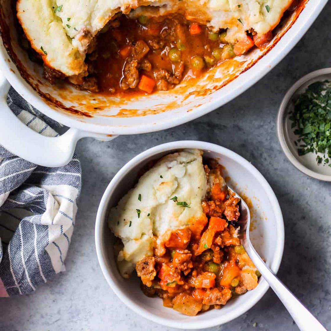 Mashed Cauliflower Shepherd's Pie