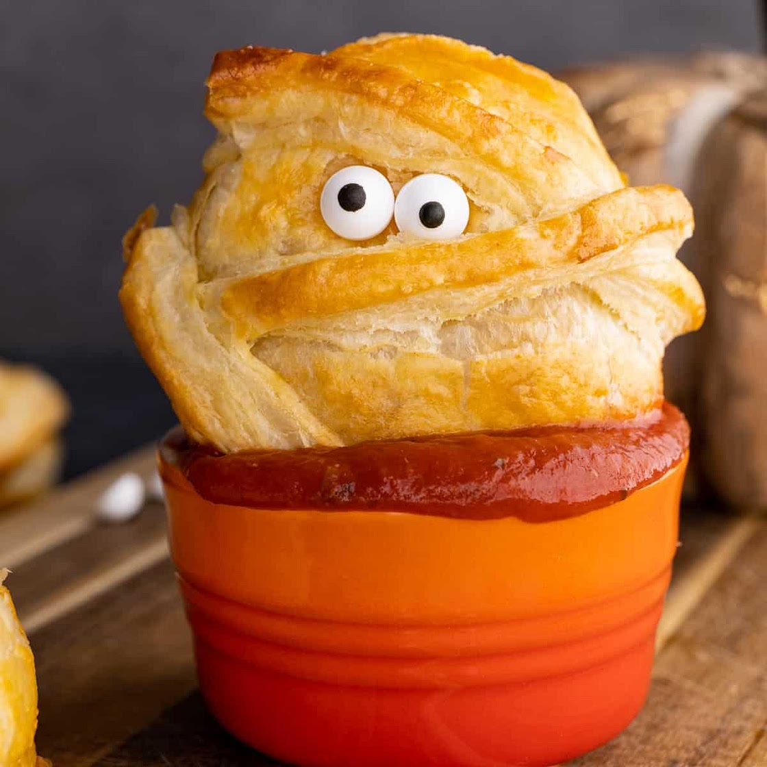 Halloween Baked Cheese in Puff Pastry