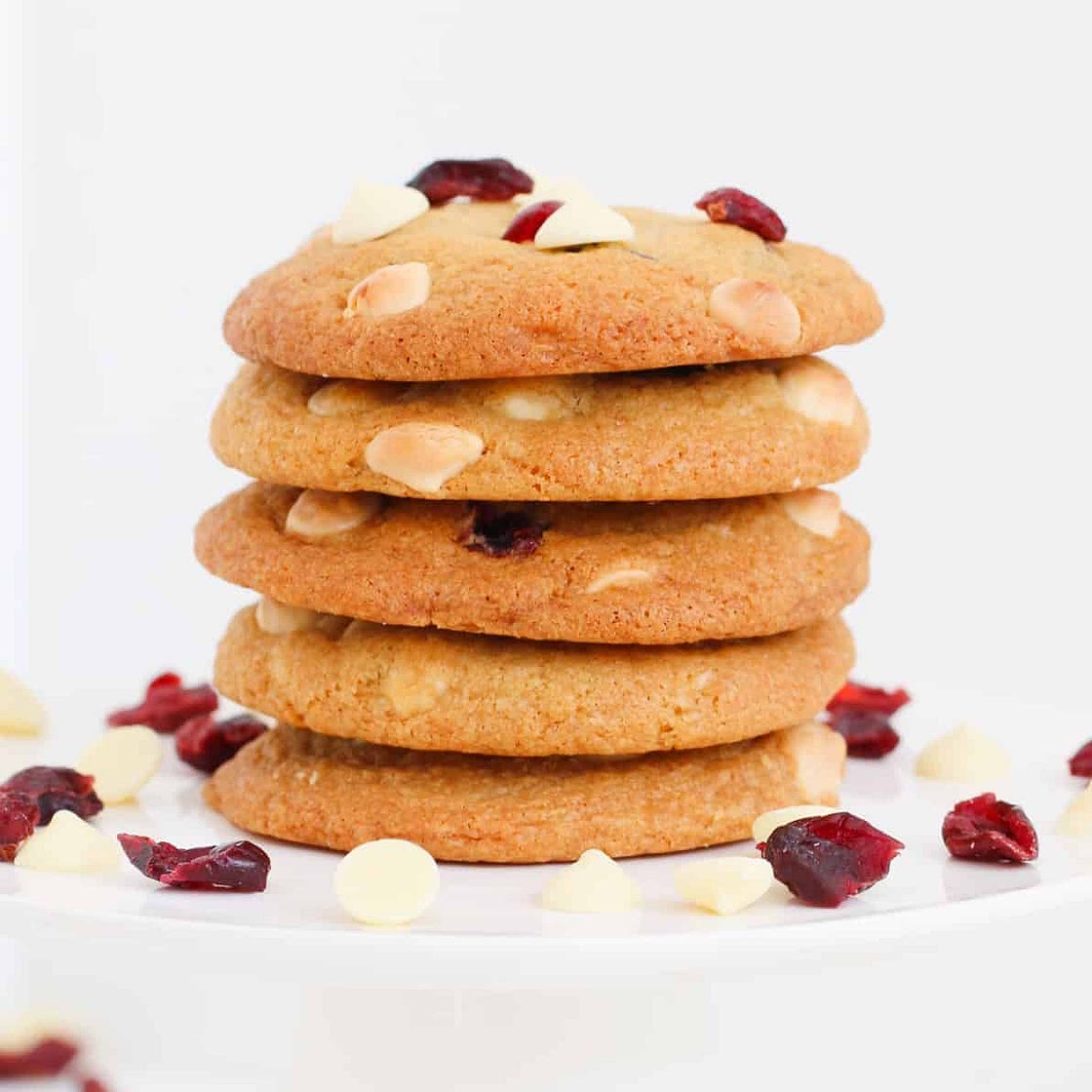 Soft & Chewy White Chocolate & Cranberry Cookies