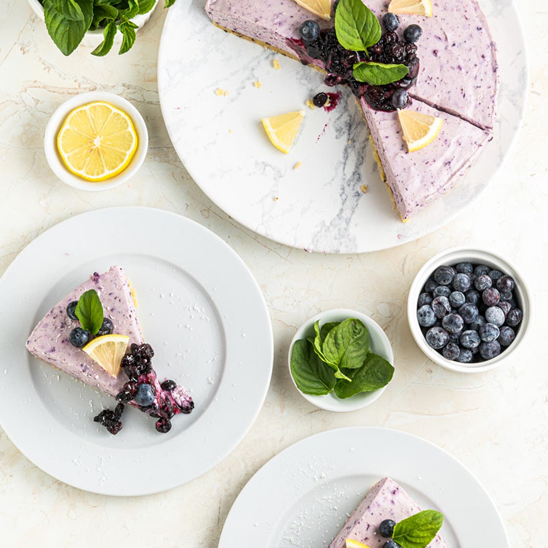 Blueberry No-Bake Keto Cheesecake