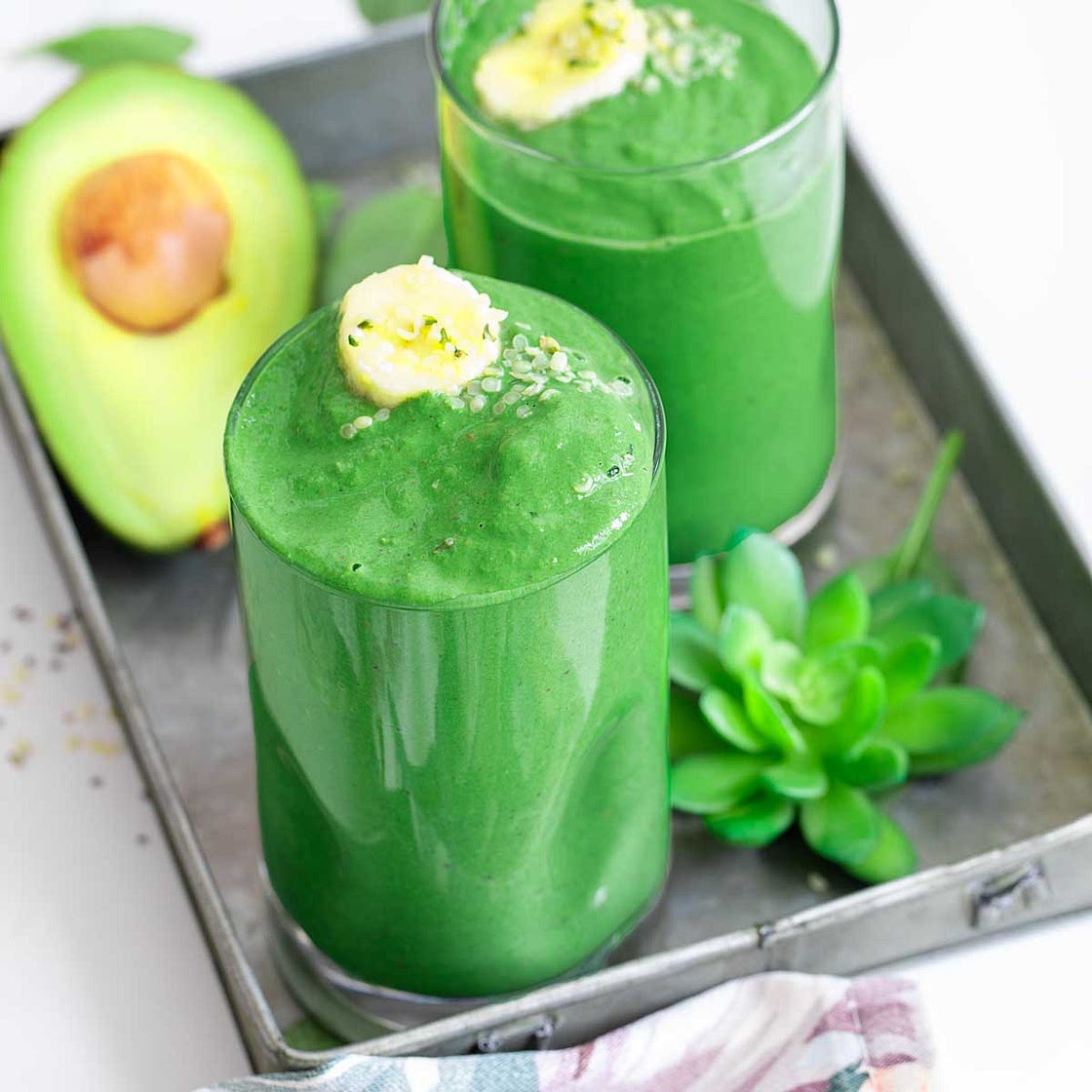 The BEST Green Smoothie Recipe with Spinach and Avocado