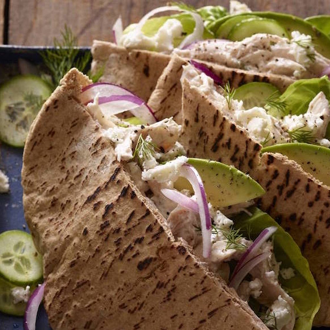 Greek Chicken Stuffed Pitas