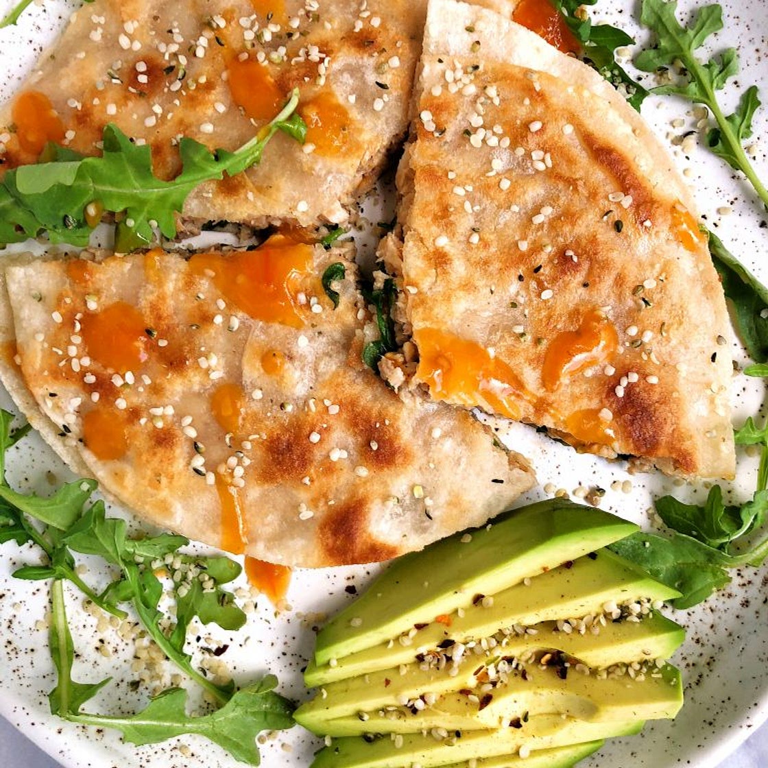 Super Simple Spicy Salmon Quesadilla