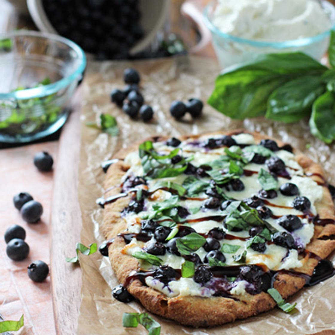 Blueberry Basil Ricotta Flatbreads