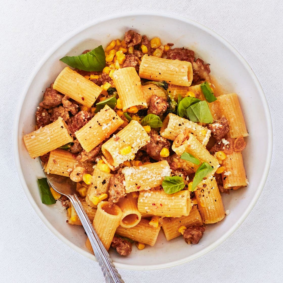 Corn and Sausage Pasta
