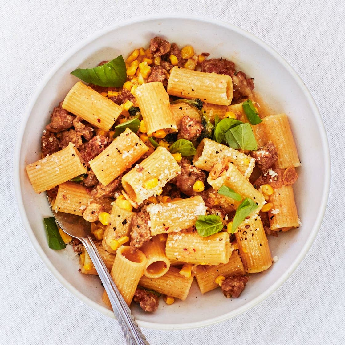 Corn and Sausage Pasta