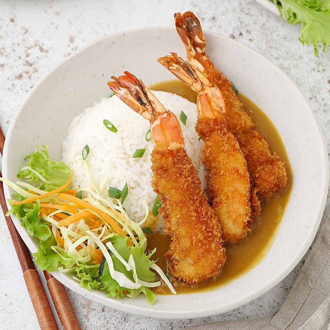 Prawn Katsu with Curry and Rice