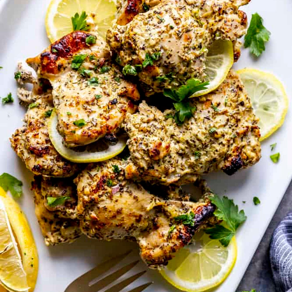 Oven Baked Greek Chicken Thighs