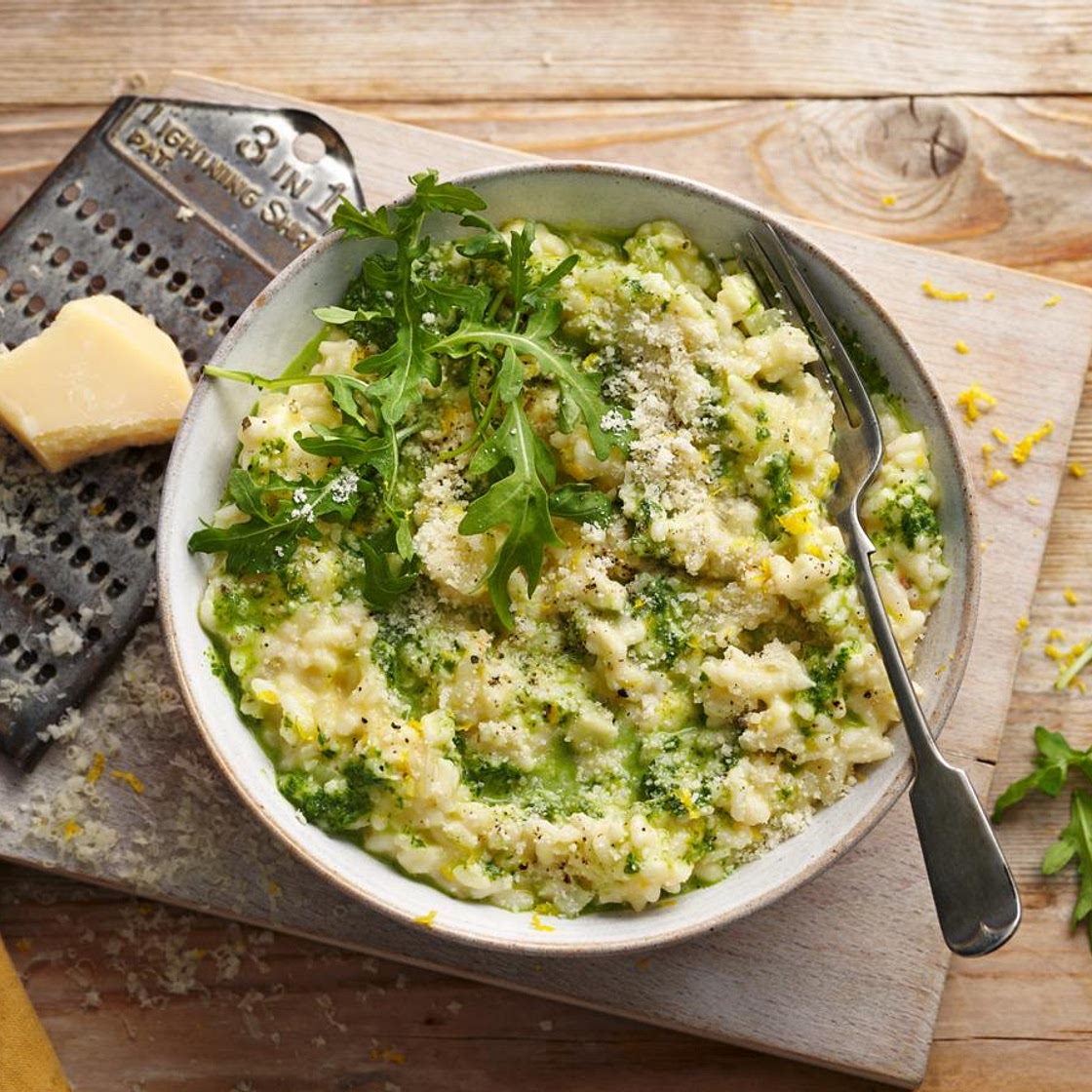 Slow-cooker risotto with fennel, lemon and rocket