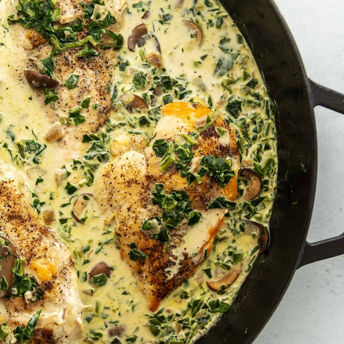 Chicken Florentine Recipe - Chicken with Spinach and Mushrooms