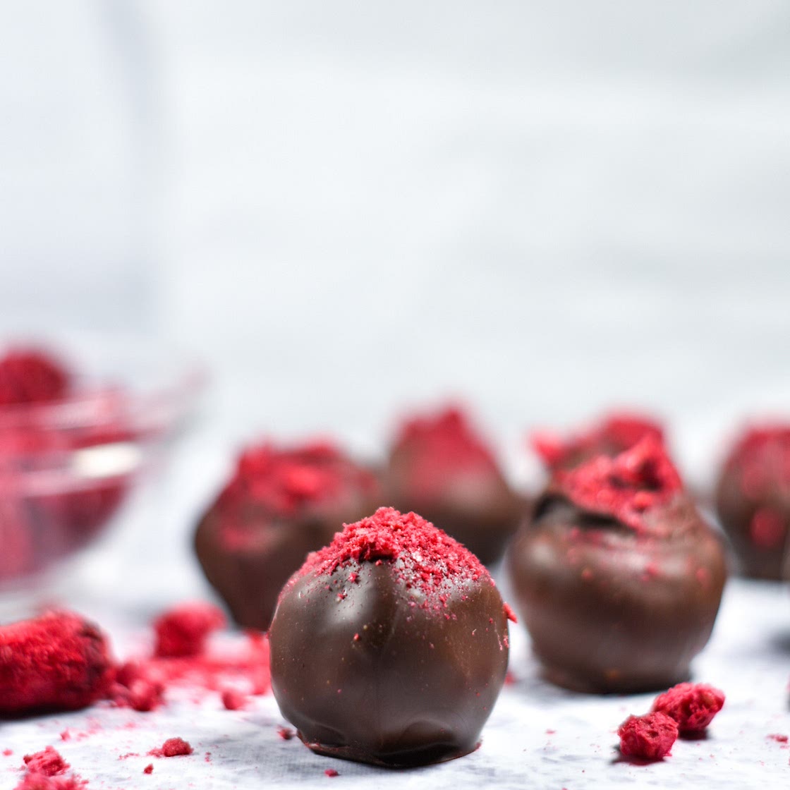 Dark Chocolate Raspberry Truffles