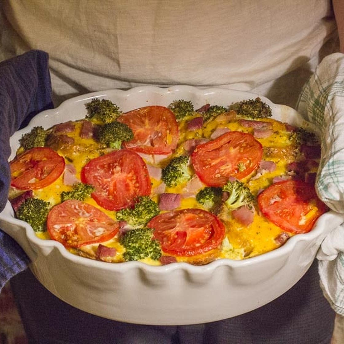 Low FODMAP Savory Ham & Cheese Bread Pudding