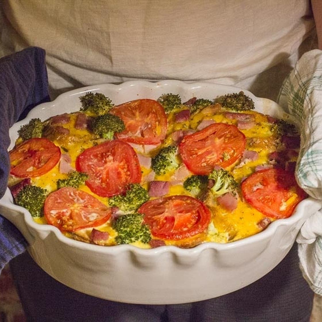 Low FODMAP Savory Ham & Cheese Bread Pudding