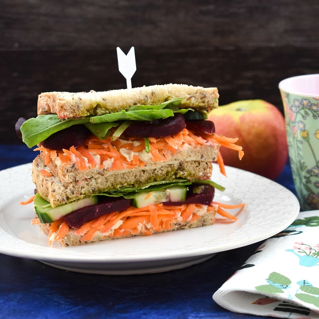 Vegan Hummus Beet Sandwich