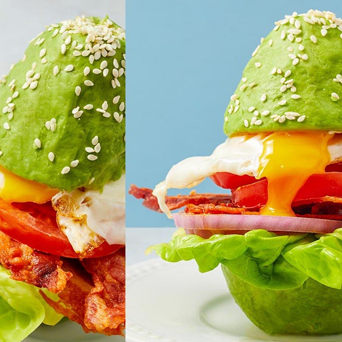 Keto Breakfast Burger with Avocado Buns
