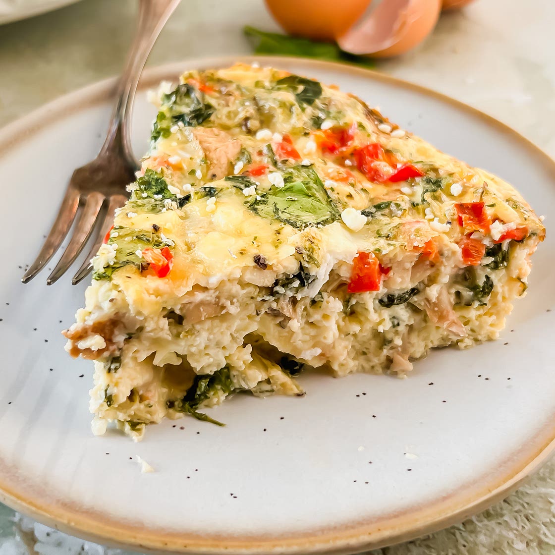 Crustless Spinach and Feta Quiche