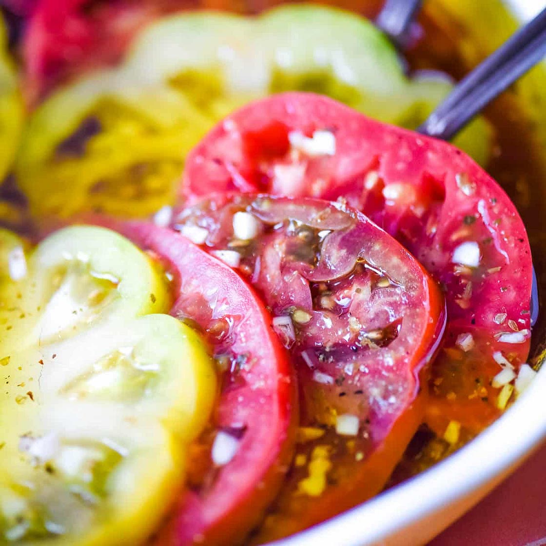 Marinated Heirloom Tomatoes