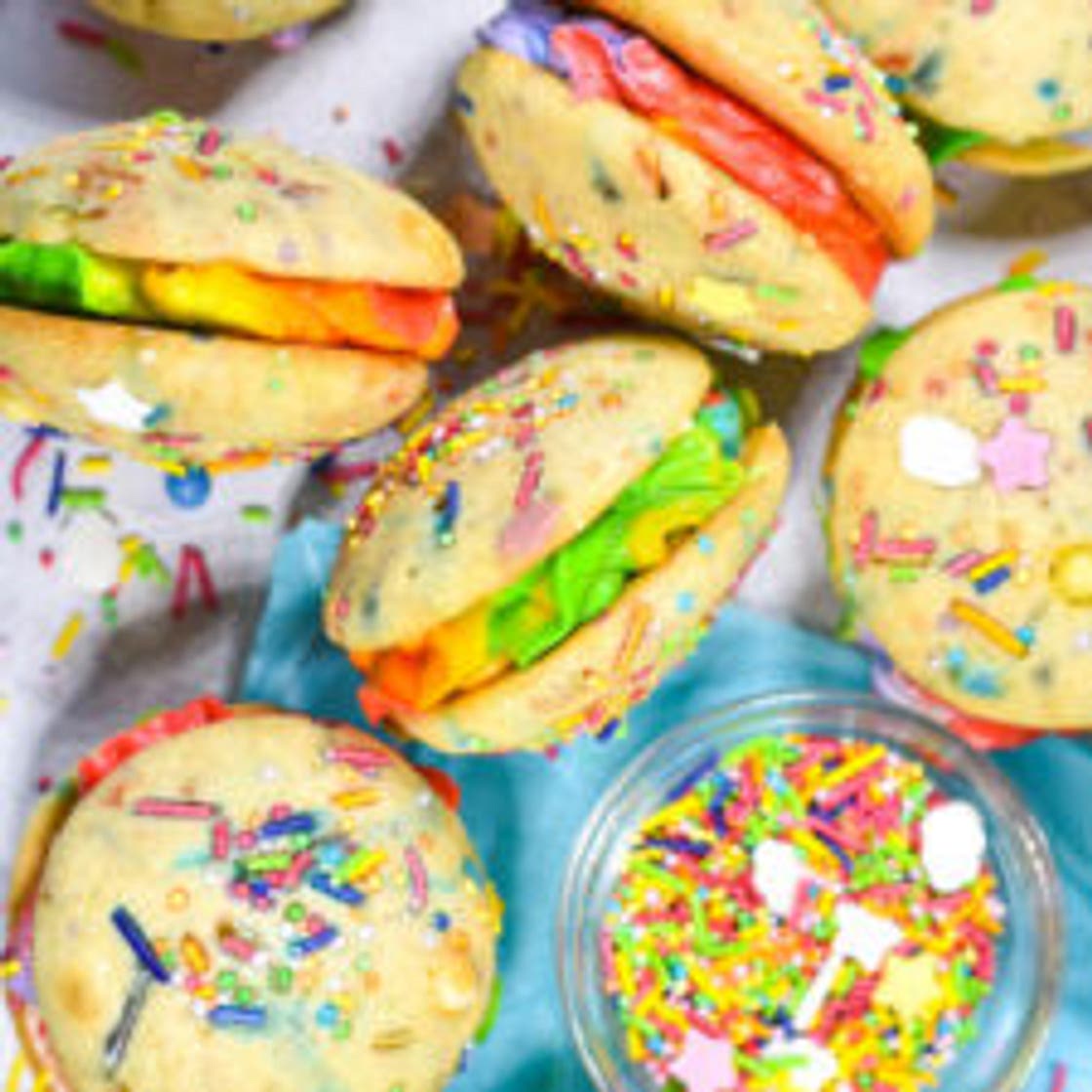 Rainbow Buttercream Whoopie Pies