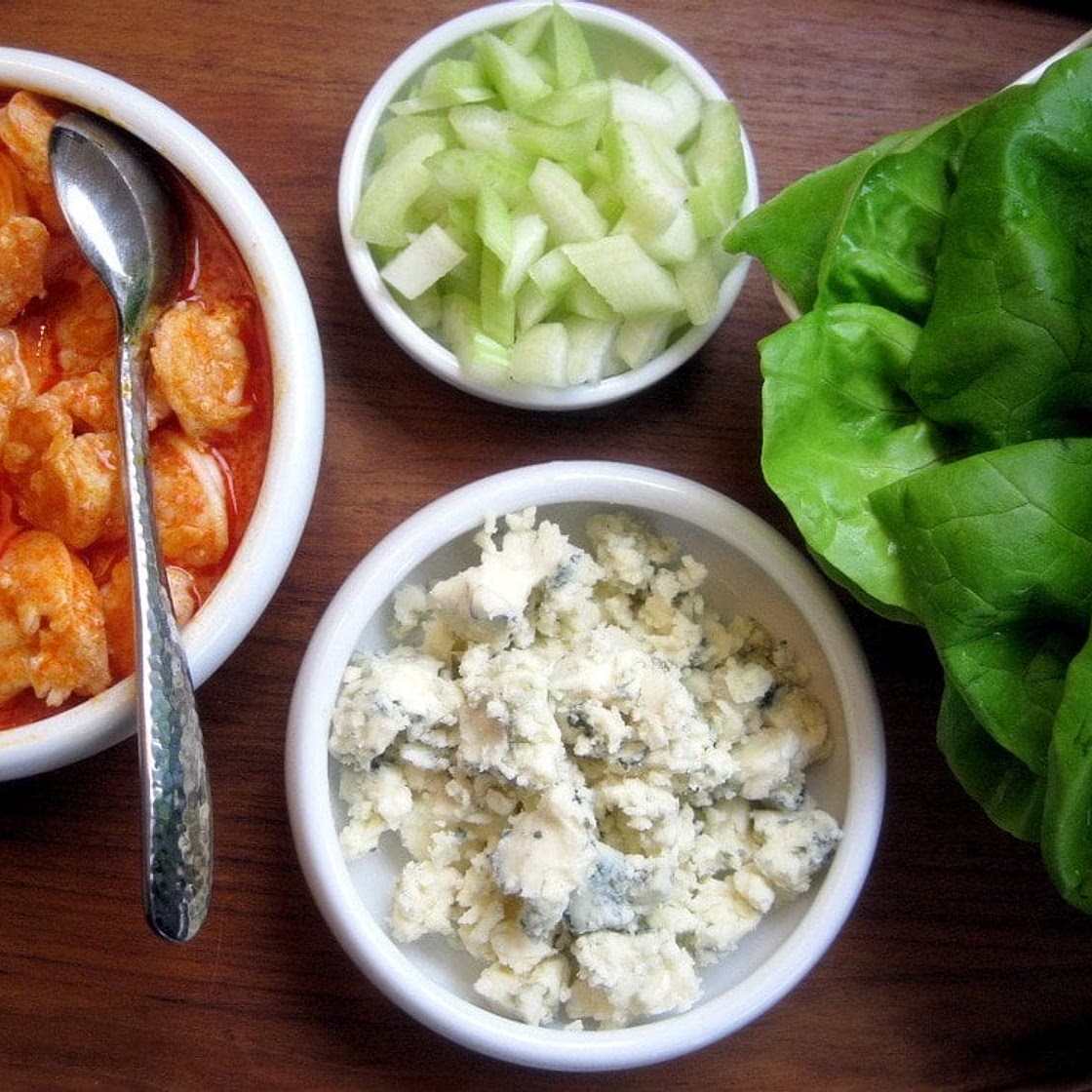 Buffalo Shrimp Lettuce Wraps