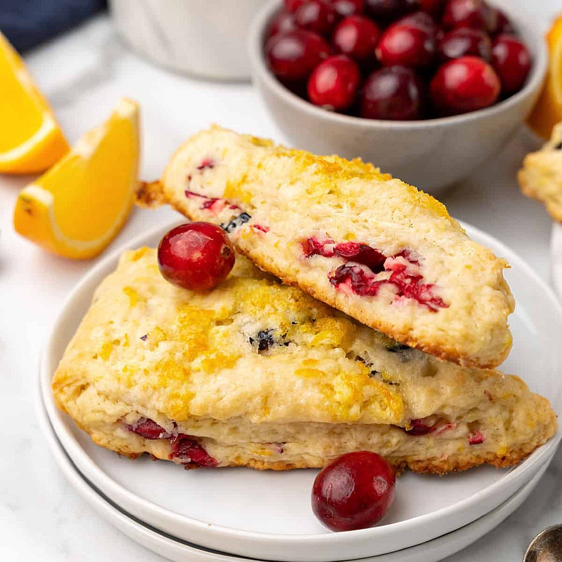 Orange Cranberry Scones with Sweet Orange Topping