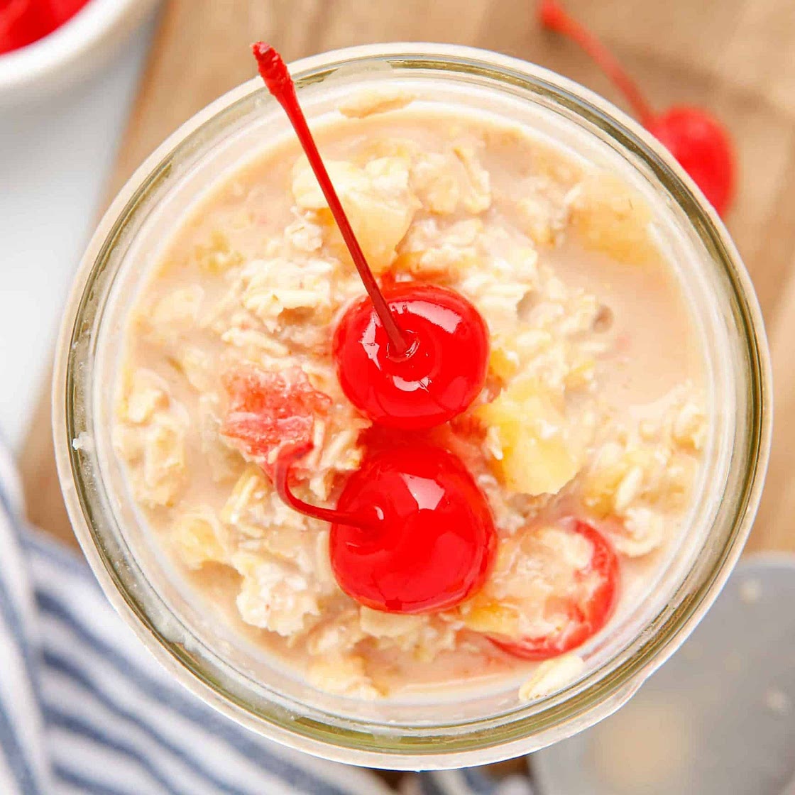 Pineapple Upside Down Cake Overnight Oats