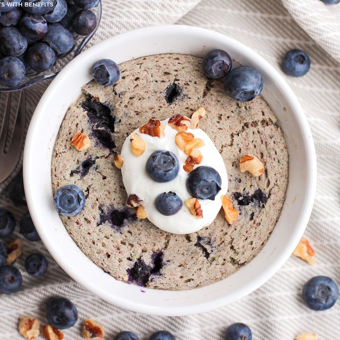 Healthy Single-Serving Blueberry Microwave Muffin
