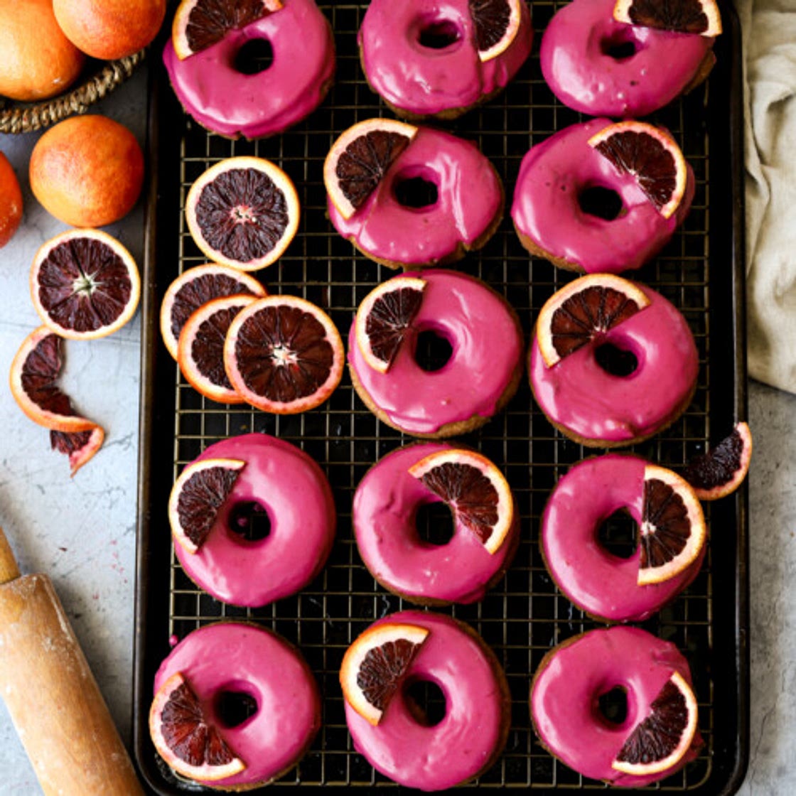 Blood Orange Cake Doughnuts