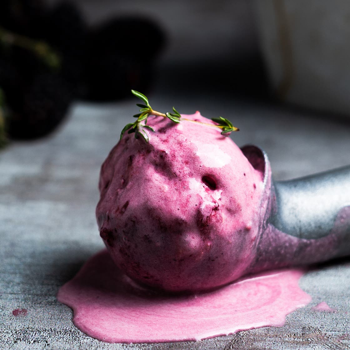 Blackberry Thyme Ice Cream
