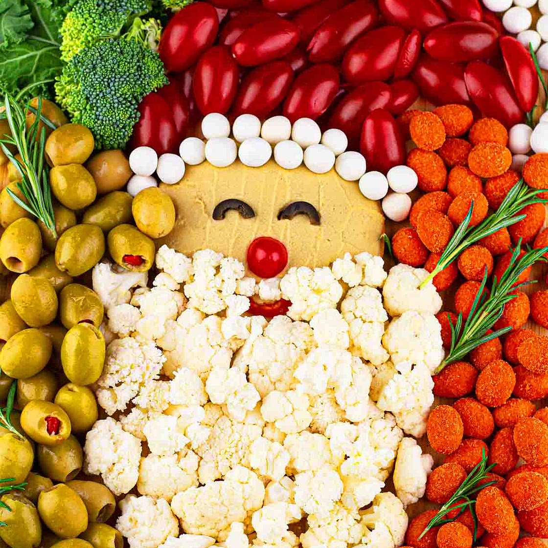Christmas Santa vegetable platter