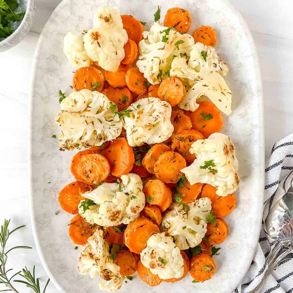 Roasted Carrots and Cauliflower