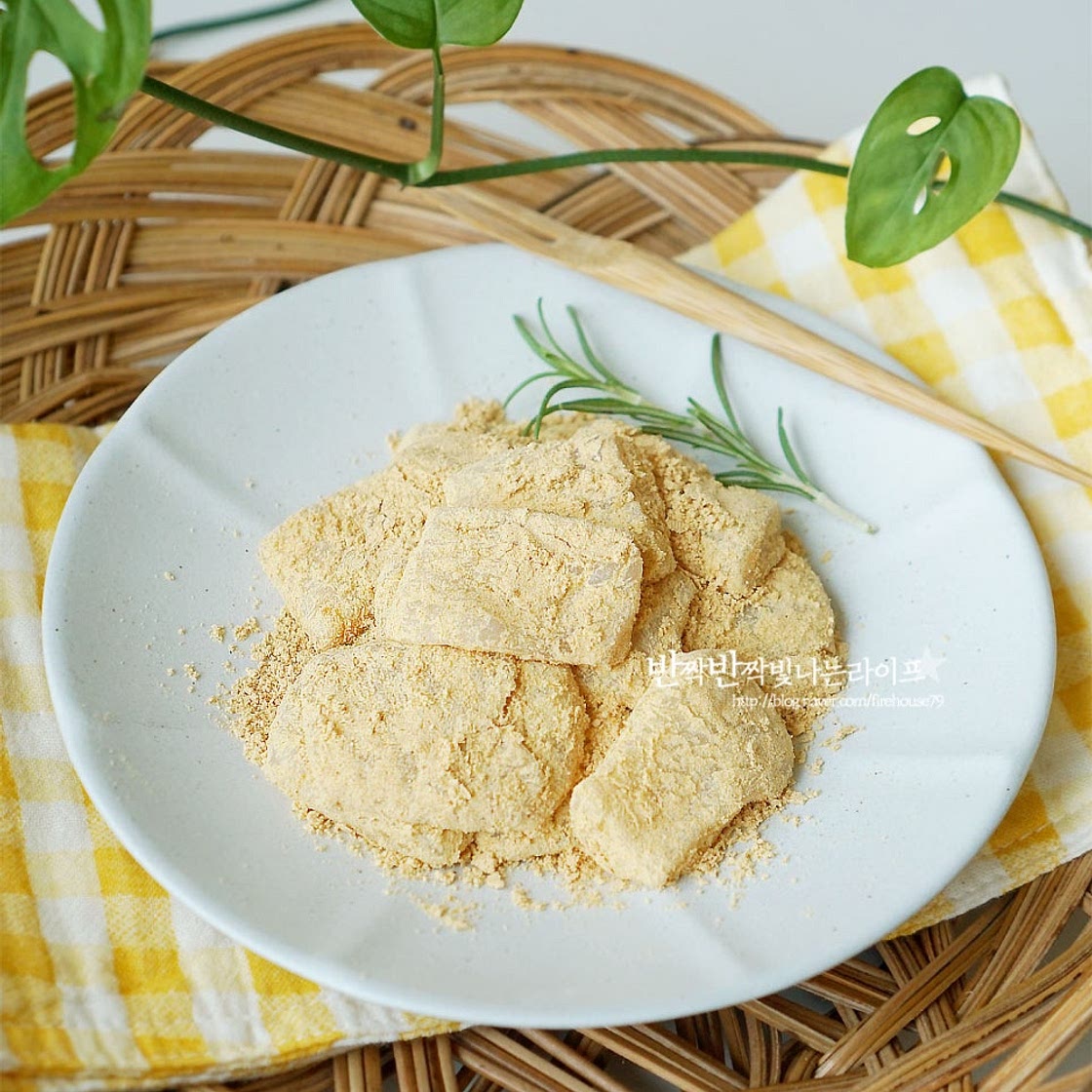 인절미 만들기 콩가루 찹쌀가루 요리 전자레인지 떡만들기