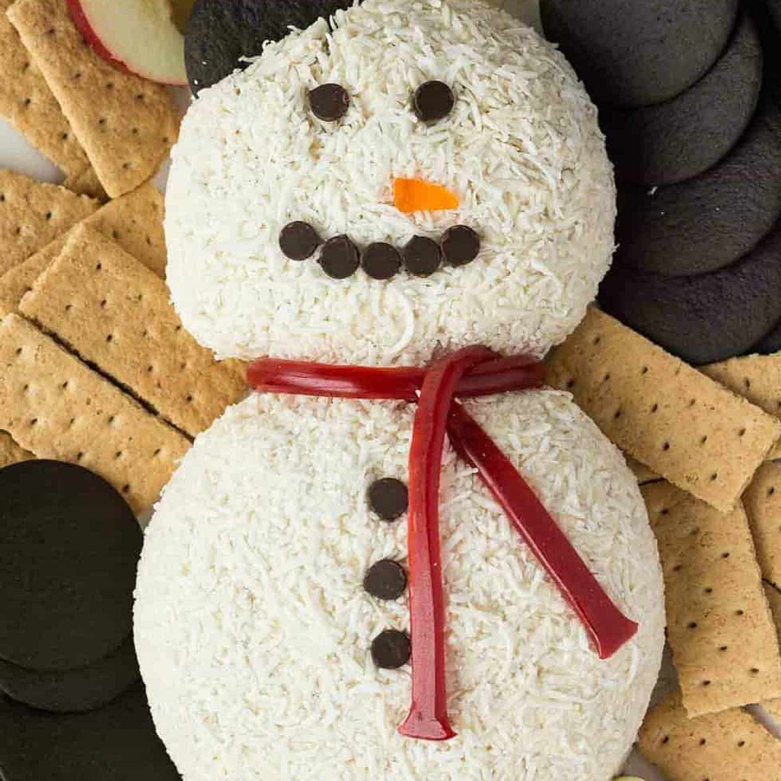 Snowman White Chocolate Toffee Cheese Ball