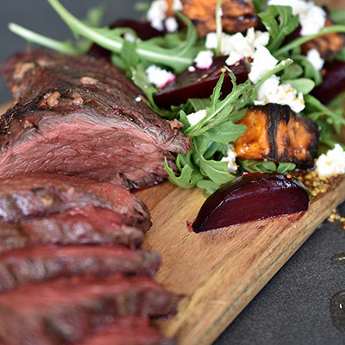 Marinated Kangaroo Fillet with Roasted Beetroot Salad