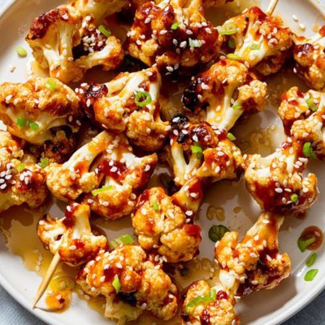 Grilled General Tso’s Cauliflower Kabobs