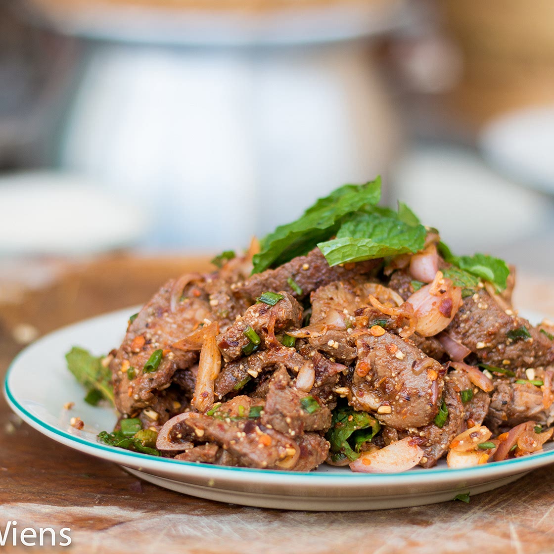 Thai Nam Tok Recipe (น้ำตกเนื้อ) - Waterfall Beef Salad