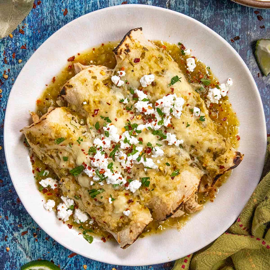 Chicken Enchiladas Verdes (Enchiladas with Green Sauce Recipe)