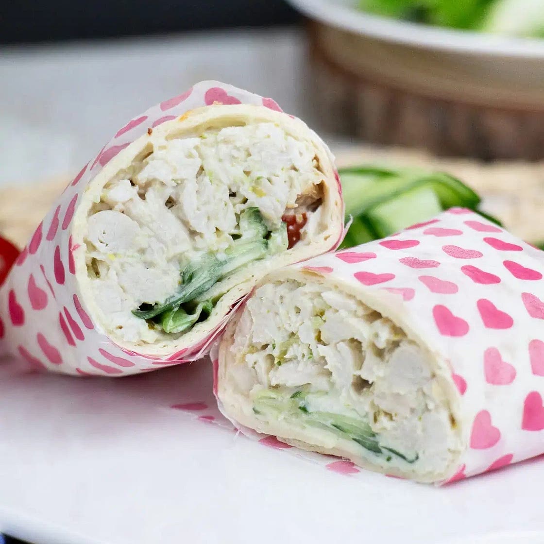 Shredded Chicken Wrap With Cucumber