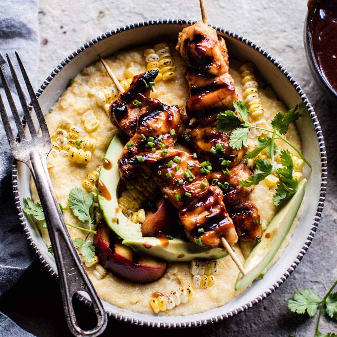 Honey BBQ Chicken and Charred Corn Polenta