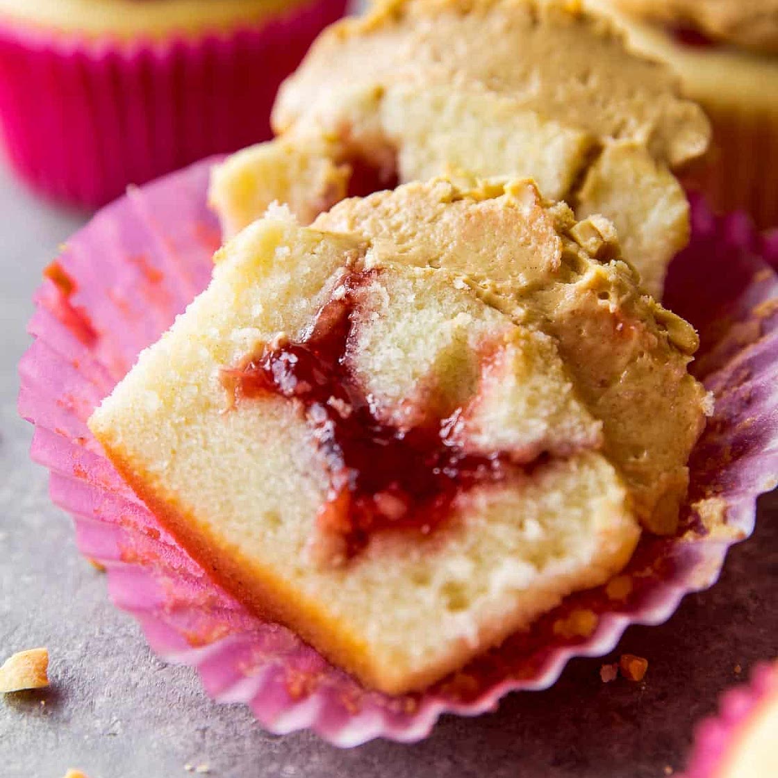 Peanut Butter & Jelly Cupcakes