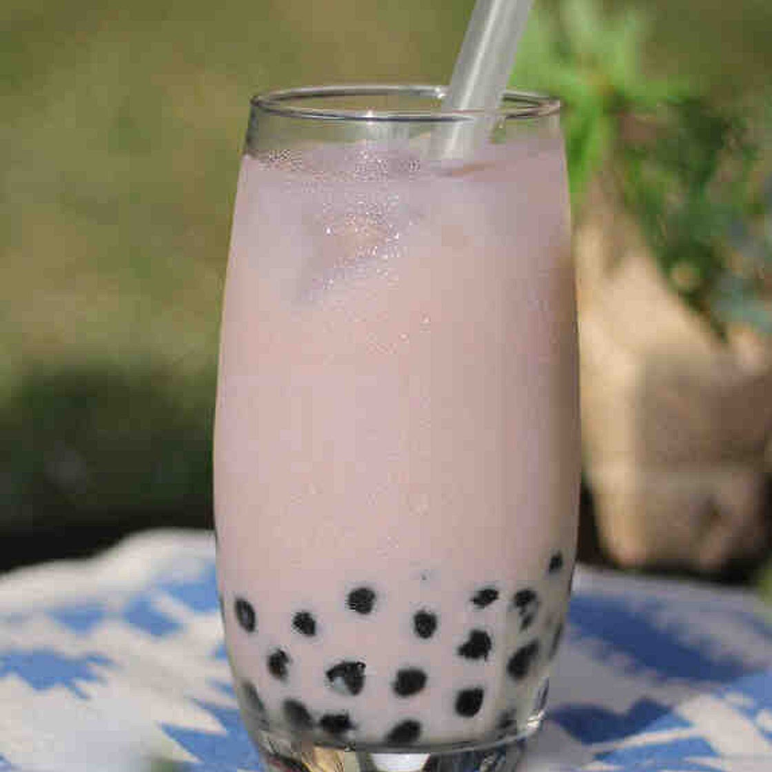 Homemade Taro Boba Milkshake