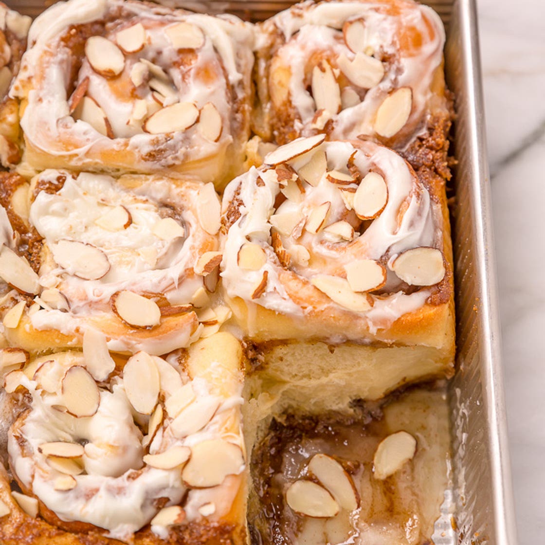 Triple Almond Cinnamon Rolls