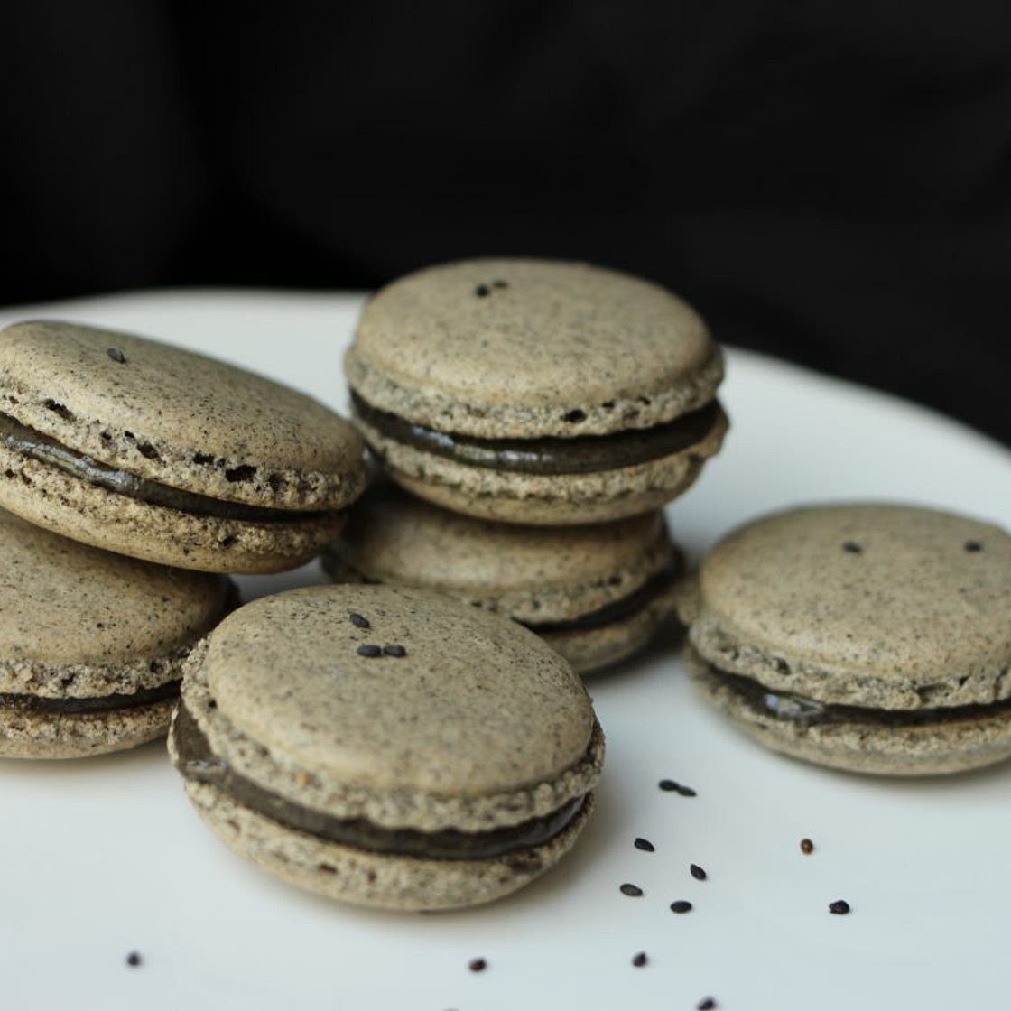 Roasted Black Sesame Macaron