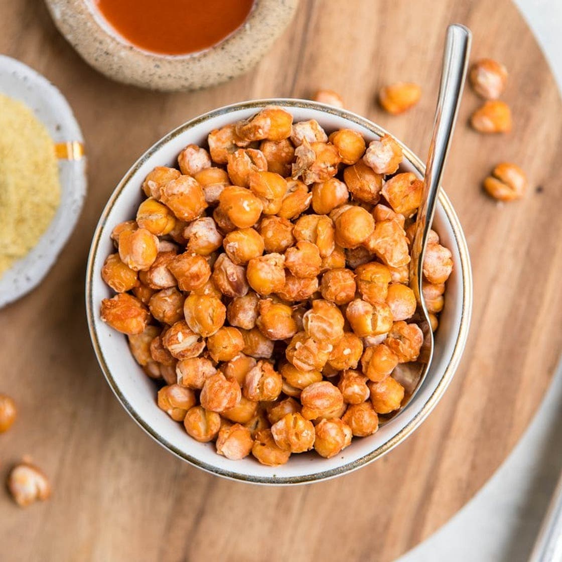 Crispy Buffalo Chickpeas (Only 4 Ingredients!)