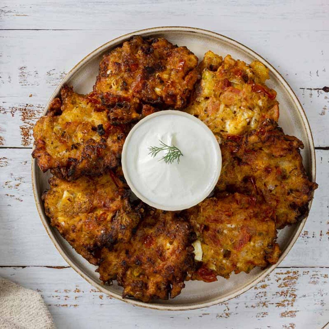 Greek Tomato and Feta Fritters