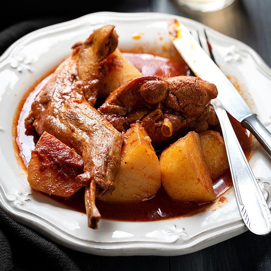 Greek rabbit stew recipe (in red wine sauce)